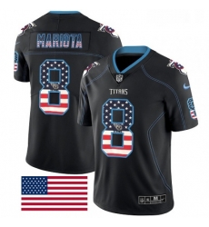 Mens Nike Tennessee Titans 8 Marcus Mariota Limited Black Rush USA Flag NFL Jersey