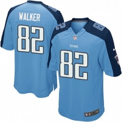 Mens Nike Tennessee Titans 82 Delanie Walker Game Light Blue Team Color NFL Jersey