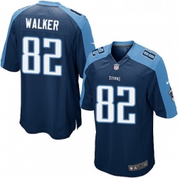 Mens Nike Tennessee Titans 82 Delanie Walker Game Navy Blue Alternate NFL Jersey