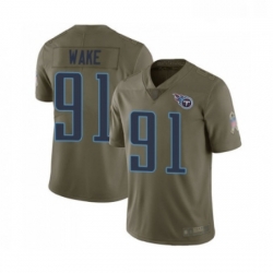 Mens Tennessee Titans 91 Cameron Wake Limited Olive 2017 Salute to Service Football Jersey