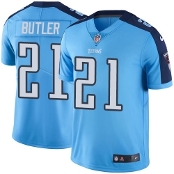 Nike Titans #21 Malcolm Butler Light Blue Mens Stitched NFL Limited Rush Jersey