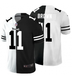 Tennessee Titans 11 A J  Brown Men Black V White Peace Split Nike Vapor Untouchable Limited NFL Jersey