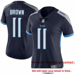 Titans 11 A J  Brown Navy Blue Team Color Women Stitched Football Vapor Untouchable Limited Jersey