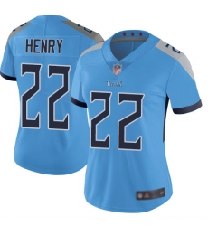 Women Nike Titans 22 Derrick Henry Blue Women New Vapor Untouchable Player Limited Jersey