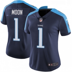 Womens Nike Tennessee Titans 1 Warren Moon Navy Blue Alternate Vapor Untouchable Limited Player NFL Jersey