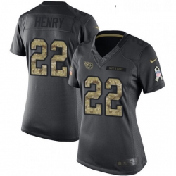 Womens Nike Tennessee Titans 22 Derrick Henry Limited Black 2016 Salute to Service NFL Jersey