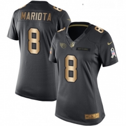 Womens Nike Tennessee Titans 8 Marcus Mariota Limited BlackGold Salute to Service NFL Jersey