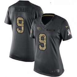 Womens Nike Tennessee Titans 9 Steve McNair Limited Black 2016 Salute to Service NFL Jersey