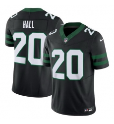 Men New York Jets 20 Breece Hall Black 2023 F U S E  Vapor Limited Throwback Stitched Jersey