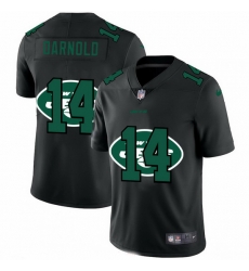 New York Jets 14 Sam Darnold Men Nike Team Logo Dual Overlap Limited NFL Jersey Black