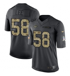 Nike Jets #58 Darron Lee Black Mens Stitched NFL Limited 2016 Salute to Service Jersey