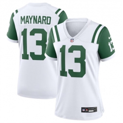 Women New York Jets 13 Don Maynard White Classic Alternate Stitched Jersey