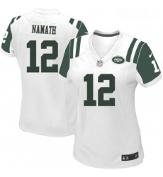 Womens Nike New York Jets 12 Joe Namath Game White NFL Jersey