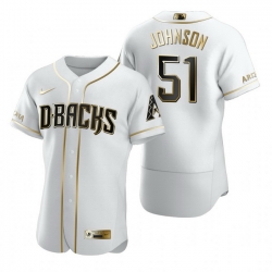 Arizona Diamondbacks 51 Randy Johnson White Nike Mens Authentic Golden Edition MLB Jersey