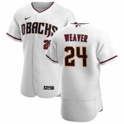 Men Arizona Diamondbacks 24 Luke Weaver Men Nike White Crimson Flex Base Home Team MLB Jersey