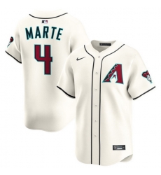 Men Arizona Diamondbacks Nike Home Limited Jersey Cream Marte Ketel 4