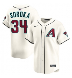 Men Arizona Diamondbacks Nike Home Limited Jersey Cream Soroka Michael 34