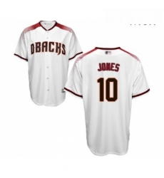 Mens Arizona Diamondbacks 10 Adam Jones Replica White Home Cool Base Baseball Jersey 