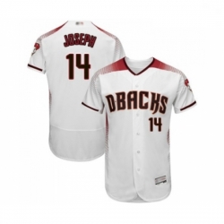 Mens Arizona Diamondbacks 14 Caleb Joseph White Home Authentic Collection Flex Base Baseball Jersey