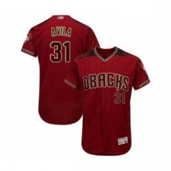 Mens Arizona Diamondbacks 31 Alex Avila Red Alternate Authentic Collection Flex Base Baseball Jersey