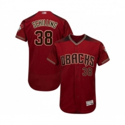 Mens Arizona Diamondbacks 38 Curt Schilling Red Alternate Authentic Collection Flex Base Baseball Jersey