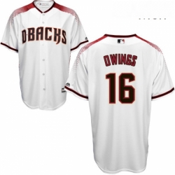 Mens Majestic Arizona Diamondbacks 16 Chris Owings Replica White Home Cool Base MLB Jersey