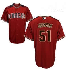 Mens Majestic Arizona Diamondbacks 51 Randy Johnson Replica Red Alternate Cool Base MLB Jersey