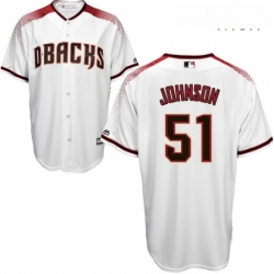 Mens Majestic Arizona Diamondbacks 51 Randy Johnson Replica White Home Cool Base MLB Jersey