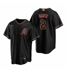 Mens Nike Arizona Diamondbacks 2 Starling Marte Black Alternate Stitched Baseball Jersey