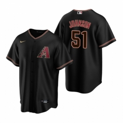 Mens Nike Arizona Diamondbacks 51 Randy Johnson Black Alternate Stitched Baseball Jerse