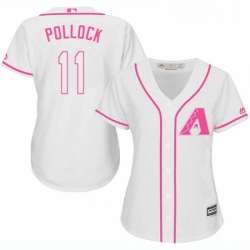 Womens Majestic Arizona Diamondbacks 11 A J Pollock Replica White Fashion MLB Jersey