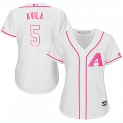 Womens Majestic Arizona Diamondbacks 5 Alex Avila Replica White Fashion MLB Jersey 