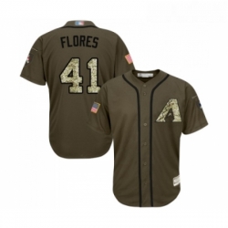 Youth Arizona Diamondbacks 41 Wilmer Flores Authentic Green Salute to Service Baseball Jersey 