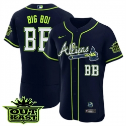 MEN 27S ATLANTA BRAVES ATLIENS BB Big Boi FLEX BASE JERSEY   ALL STITCHED