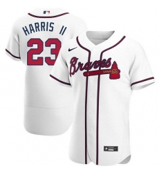 Men Atlanta Braves 23 Michael Harris II White Flex Base Stitched Baseball Jersey