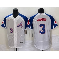 Men Atlanta Braves 3 Dale Murphy White 2023 City Connect Flex Base Stitched Jersey