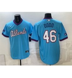 Men Atlanta Braves  46 Dylan Dodd Blue 2026 City Connect Stadium Stitched Baseball Jersey