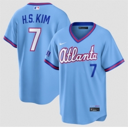 Men Atlanta Braves  7 Ha Seong Kim Powder Blue 2026 City Connect Stadium Stitched Baseball Jersey