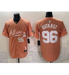 Men Atlanta Braves  96 OutKast Peach 2024 Atliens   Peach With Outkast Patch Vapor Limited Stitched Baseball Jersey