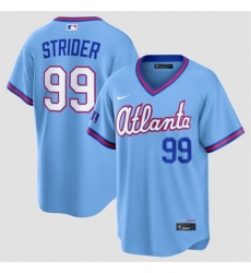 Men Atlanta Braves  99 Spencer Strider Powder Blue 2026 City Connect Stadium Stitched Baseball Jersey