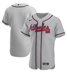 Men Atlanta Braves Men Nike Gray Road 2020 Flex Base Official MLB Team Jersey