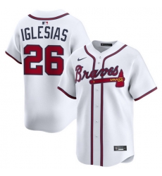 Men Atlanta Braves Nike Alternate Limited Jersey White Iglesias Raisel 26
