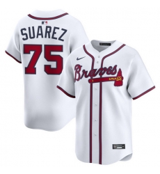 Men Atlanta Braves Nike Alternate Limited Jersey White Suarez Robert 75