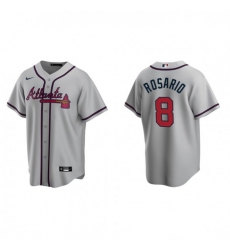 Men Nike Atlanta Braves 8 Eddie Rosario Gray Alternate Stitched Baseball Jersey