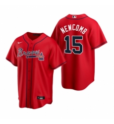 Mens Nike Atlanta Braves 15 Sean Newcomb Red Alternate Stitched Baseball Jersey