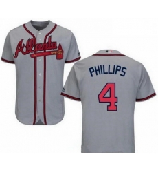 Men's Nike Atlanta Braves #4 Brandon Phillips Gray Road Cool Base Jersey