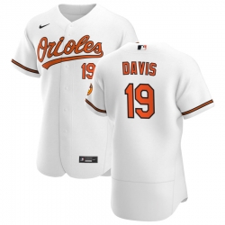 Men Baltimore Orioles 19 Chris Davis Men Nike White Home 2020 Flex Base Player MLB Jersey