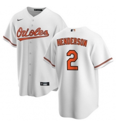 Men Baltimore Orioles 2 Gunnar Henderson White Cool Base Stitched Jersey