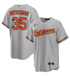 Men Baltimore Orioles 35 Adley Rutschman Grey Cool Base Stitched Jersey