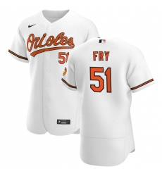 Men Baltimore Orioles 51 Paul Fry Men Nike White Home 2020 Flex Base Player MLB Jersey